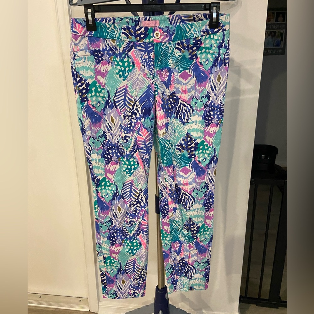 Lilly Pulitzer Blue Pattern Kelly Dress Pants